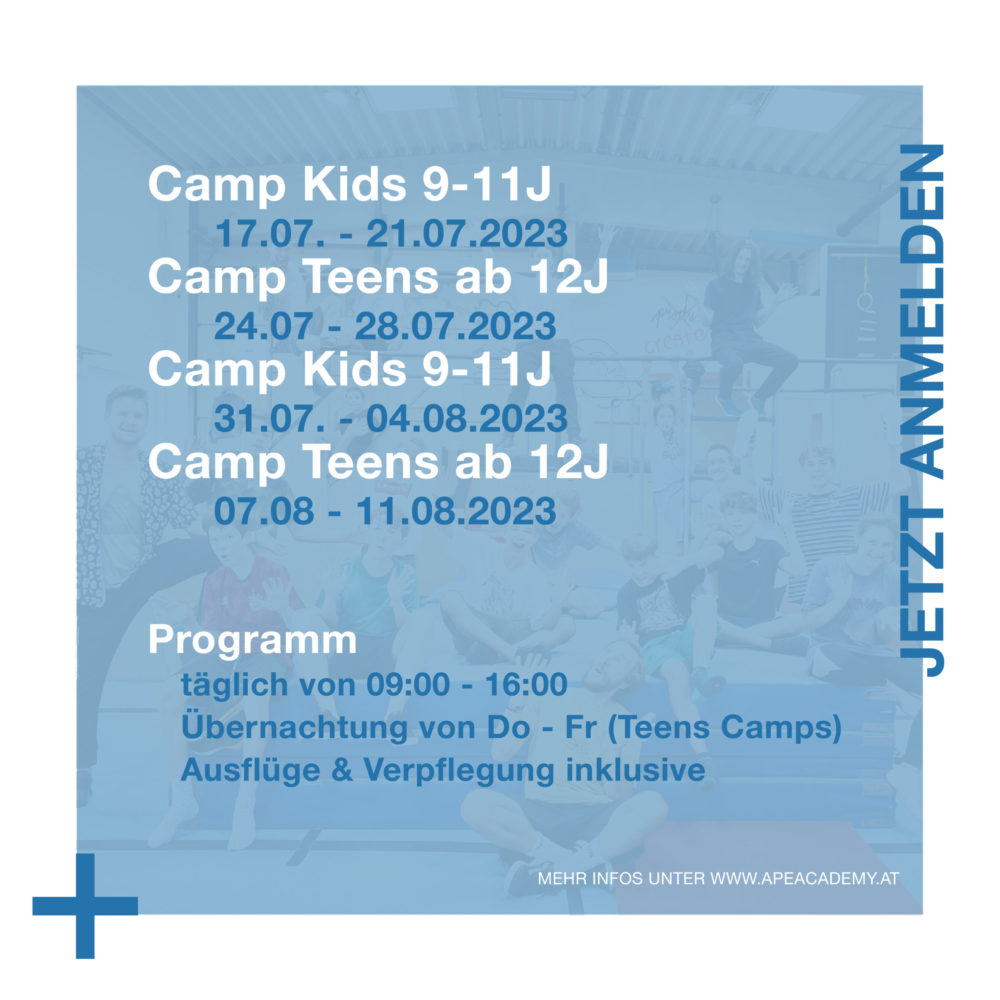 Parkour und Freerunning Action Sommer Camp für Kinder und Jugendliche in Wien